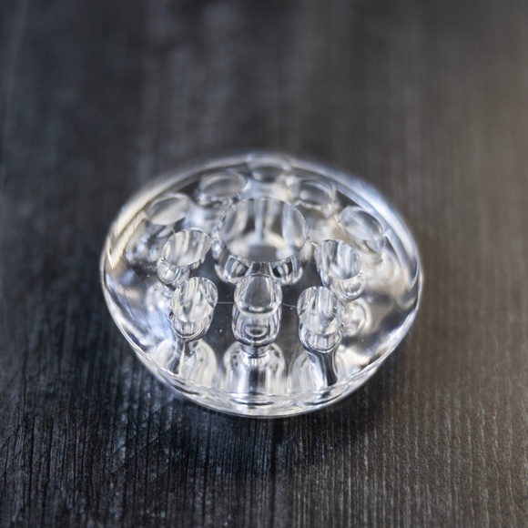 Vintage glass flower frog 11 eleven holes with large center hole - Picture 3 of 6